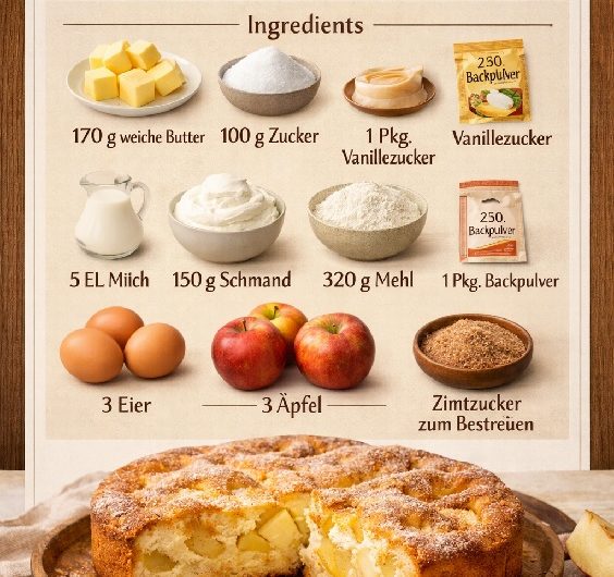 Apfel-Schmandkuchen: Blitzschnell in nur 5 Minuten zubereitet!