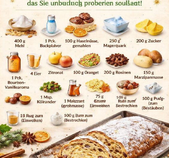 Leckeres Stollenkuchen-Rezept vom Blech mit Marzipan, das Sie unbedingt probieren sollten!