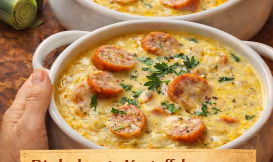 Deftige Kartoffelsuppe mit Speck und Würstchen
