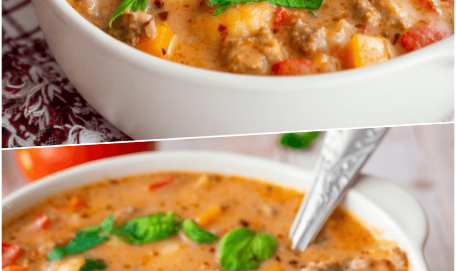 Cremige Gnocchi-Hackfleisch-Suppe