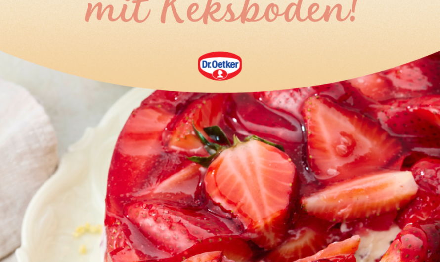 Erdbeerkuchen mit Keksboden als leckeres Erdbeerkuchen Rezept im Sommer 2024