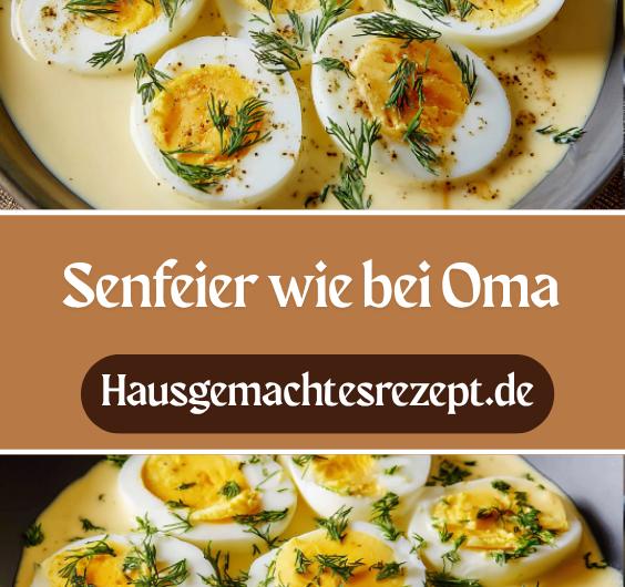 Senfeier wie bei Oma mit cremiger Senfsauce und Kartoffeln