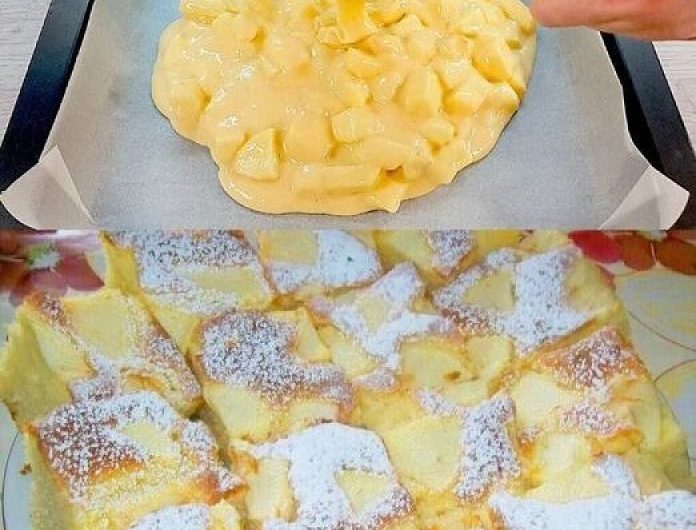 Saftiger Apfelkuchen mit Vanillepudding – schnell vorbereitet und wunderbar weich