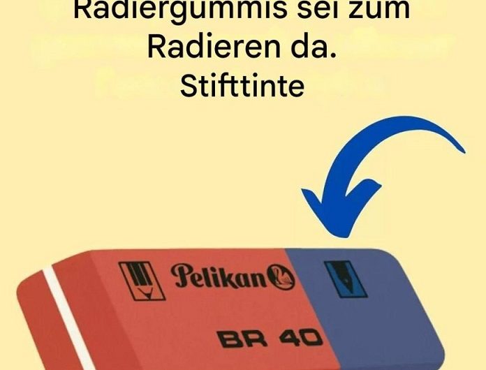 Wozu dient der blaue Teil des Radiergummis wirklich?