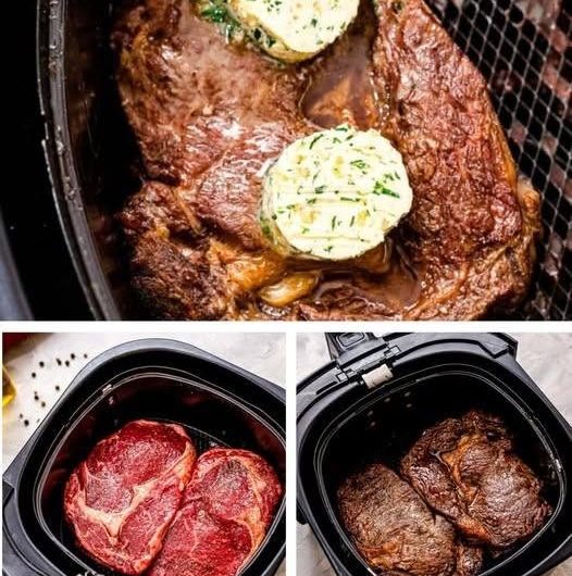 Steak aus der Heißluftfritteuse – außen kräftig gebräunt, innen wunderbar saftig