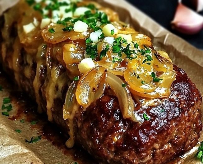 Französischer Zwiebel-Hackbraten – saftig und herzhaft
