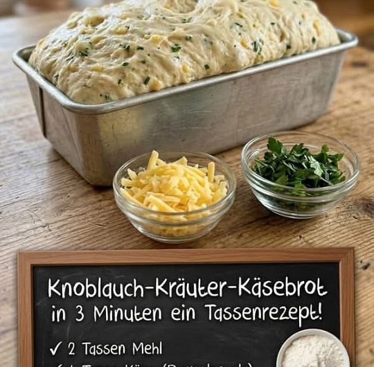 Knoblauch-Kräuter-Käsebrot – schnelles Tassenrezept