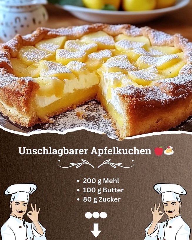 Ratz-Fatz-Apfelkuchen mit cremiger Quarkfüllung – so lecker, dass garantiert kein Stück übrig bleibt!