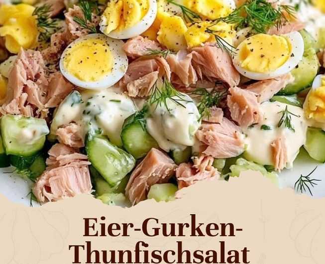 Wow, wie kann ein Salat nur so lecker sein? Cremiger Eier-Gurken-Thunfischsalat, den ich ständig machen könnte!