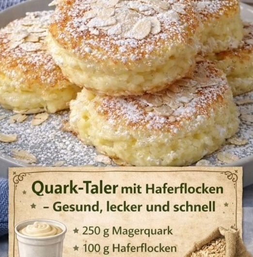 Quark-Taler mit Haferflocken – außen goldbraun, innen herrlich fluffig! Dieses einfache Rezept macht süchtig